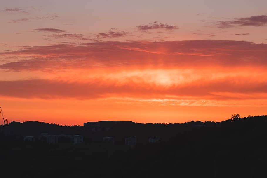 sweden, gothenburg, raw file, photo, unedited, orange, sunset, HD wallpaper