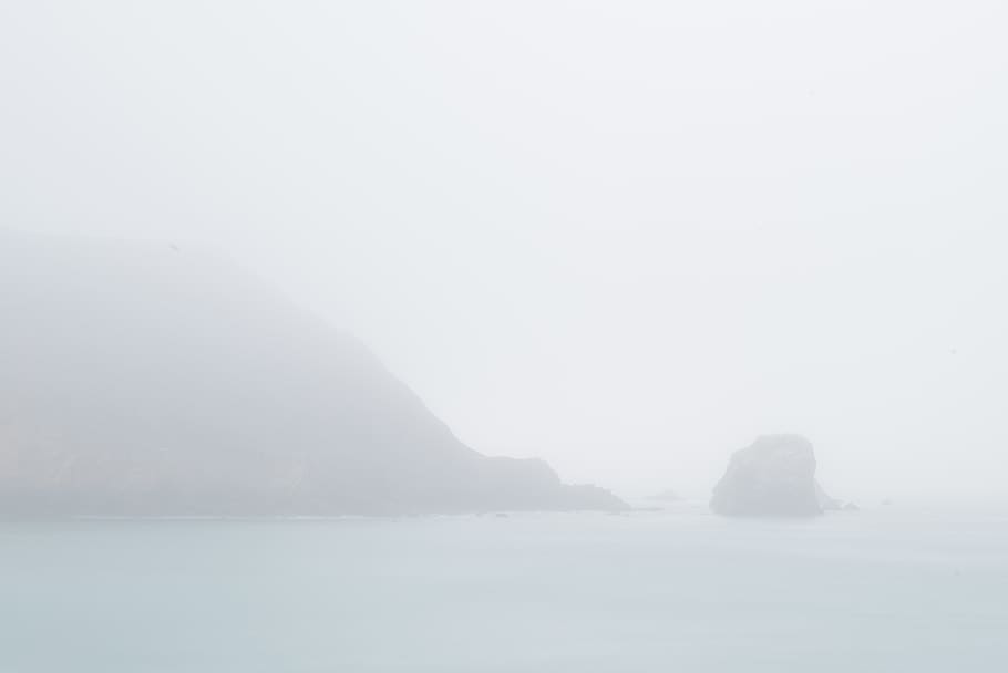 ocean, fog, water, tranquility, tranquil scene, beauty in nature HD wallpaper