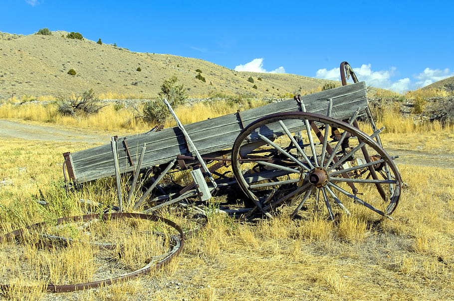 decayed wagon, bannack, state, park, ghost, town, montana, historic HD wallpaper