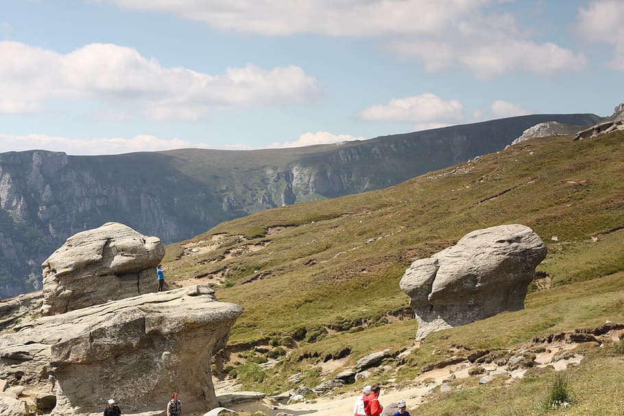 landscape, summer, stone, babele, mountain, bucegi, romania HD wallpaper