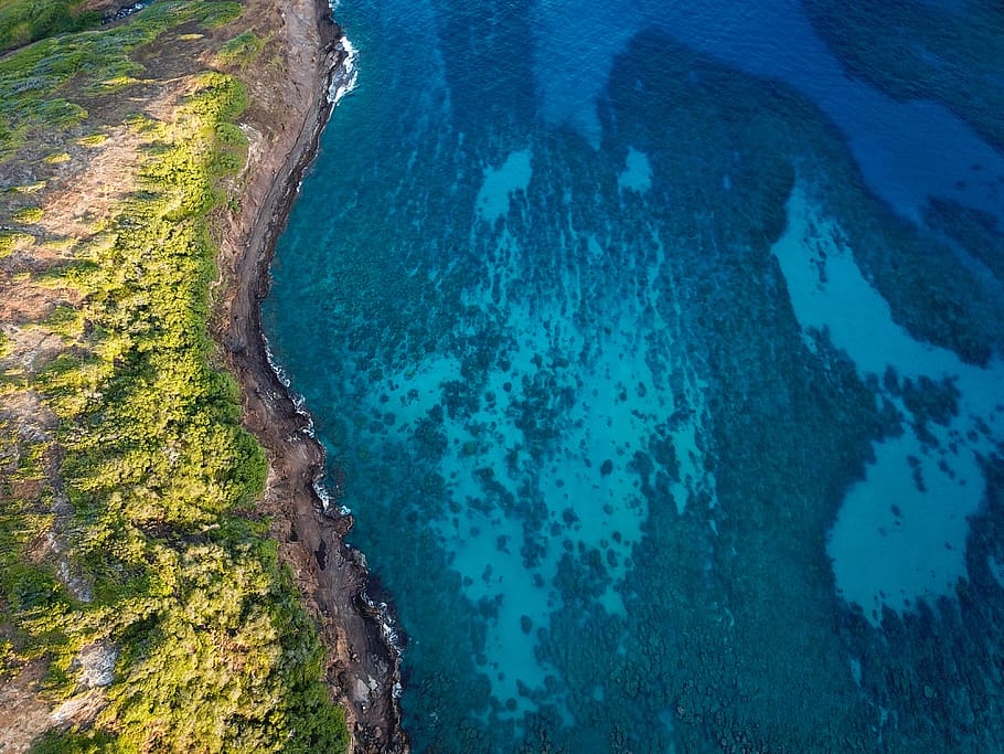 aerial photography of body of water, landscape, ocean, outdoors