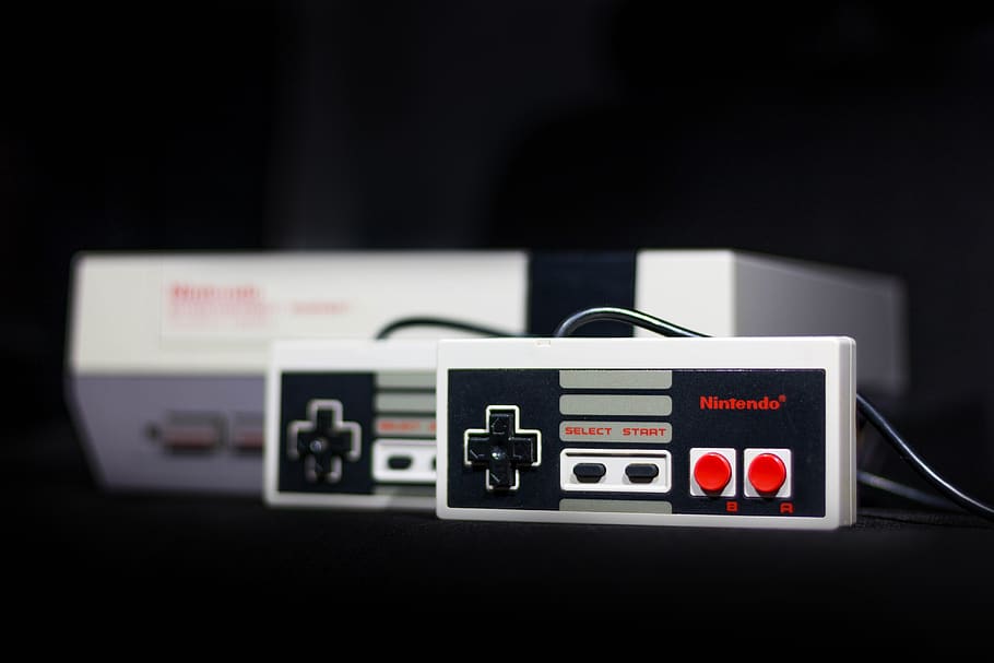 Gray Nintendo Nes Console And Controllers, appliance, electronics, HD wallpaper