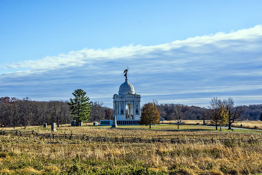 gettysburg, monument, pennsylvania, civil war, historic, battlefield, HD wallpaper