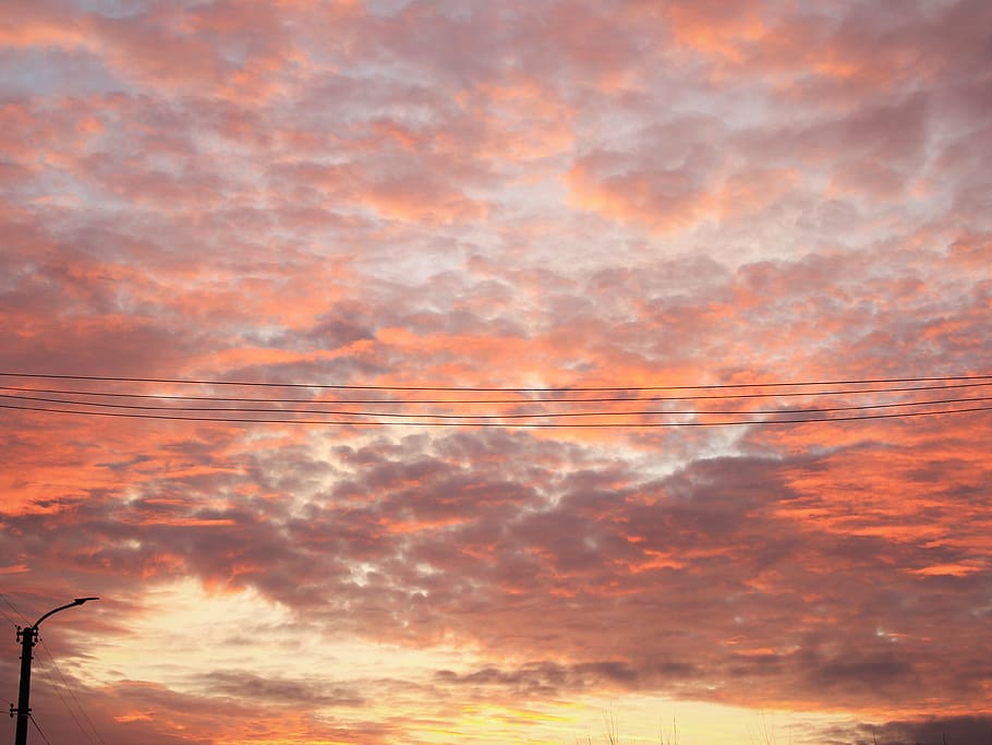 sunset, clouds, cloud - sky, orange color, beauty in nature HD wallpaper