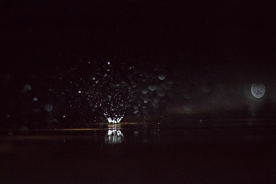 rain, water, drop, splash, night, no people, nature, sky, reflection HD wallpaper