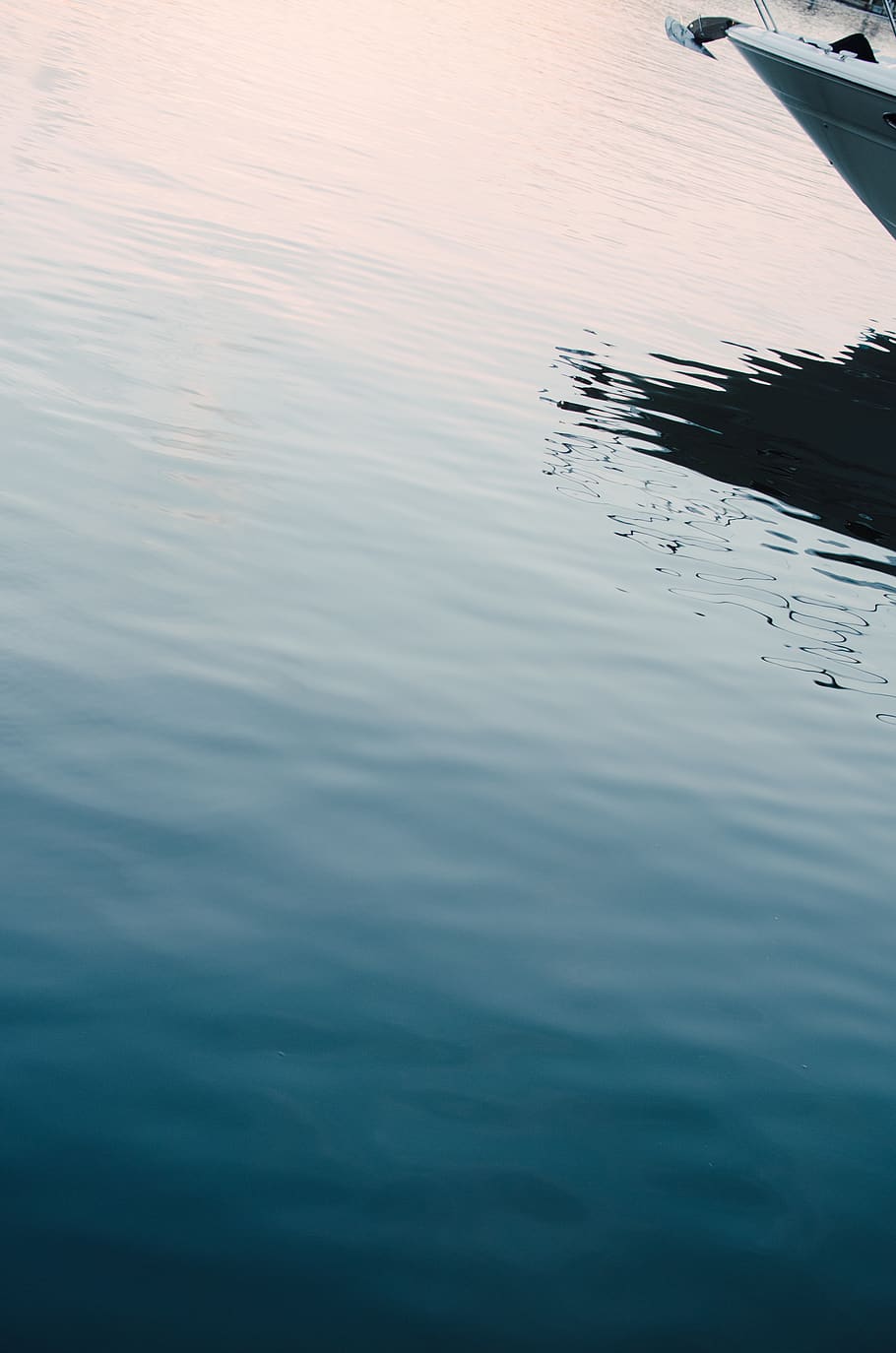 dock, ocean, shadow, spectrum, gradient, blue, ripple, reflection HD wallpaper