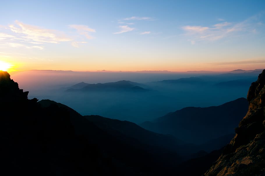 chile, cerro de ramón, sunset, clouds, mountain, beauty in nature HD wallpaper