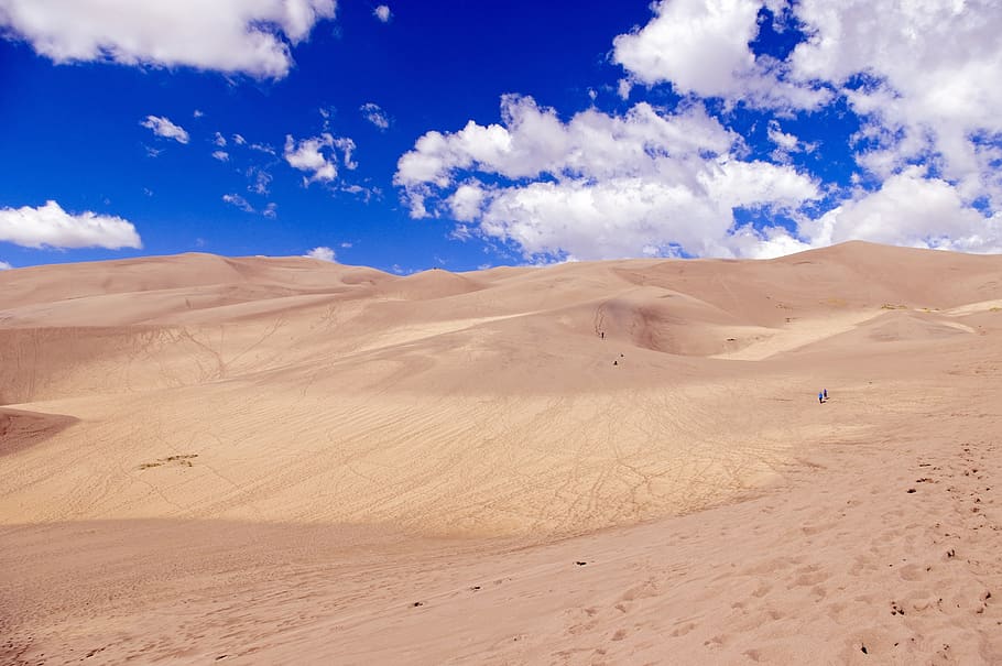 sand and sky in colorado, great, dunes, national, park, desert, HD wallpaper