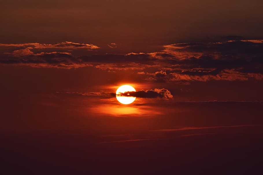 cloudy sky, sun, outdoors, montescudaio, italy, clouds, glow HD wallpaper
