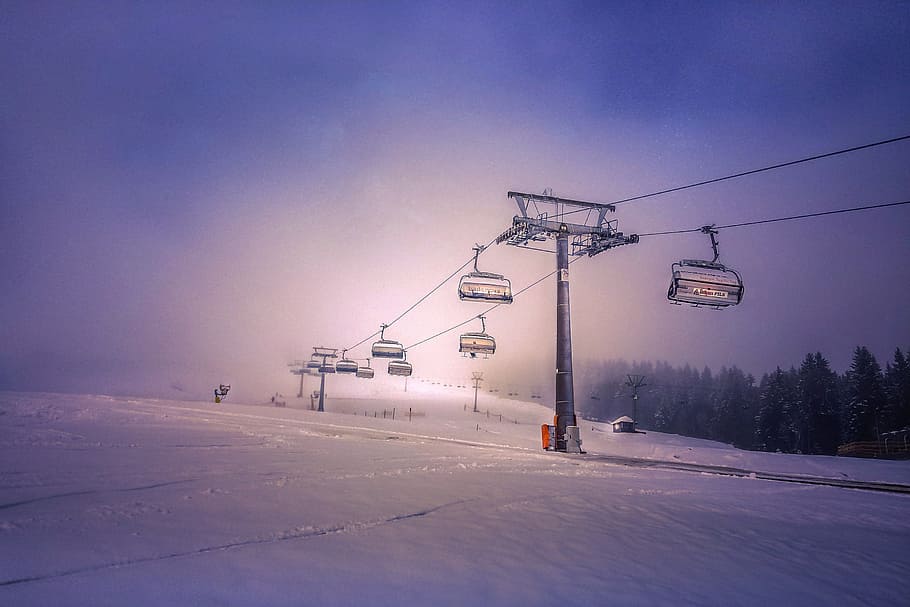 Ski Lifts, various, cold, snow, cold temperature, winter, transportation HD wallpaper