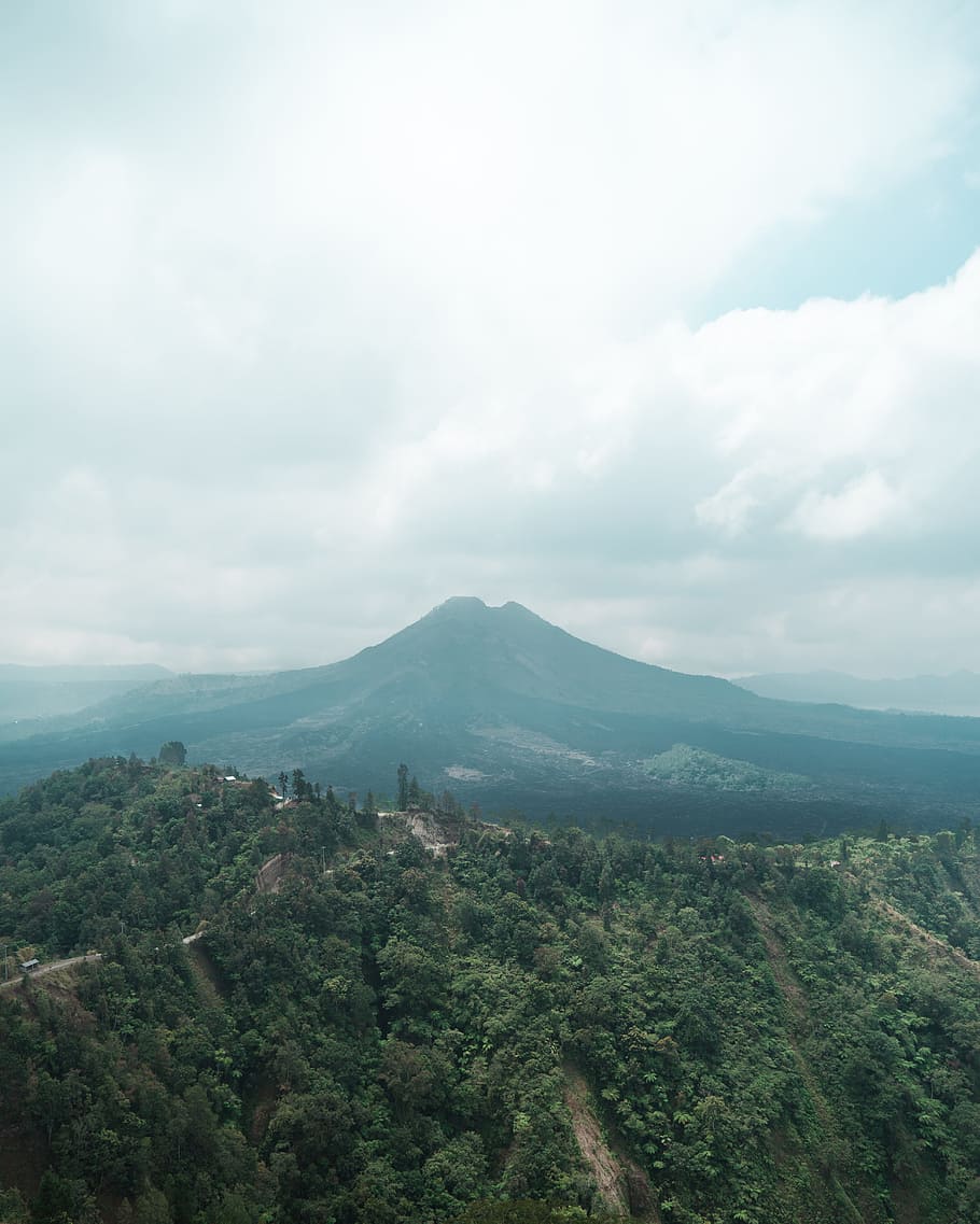Aerial Photo of Mountain and Forest, clouds, cloudy sky, daylight HD wallpaper