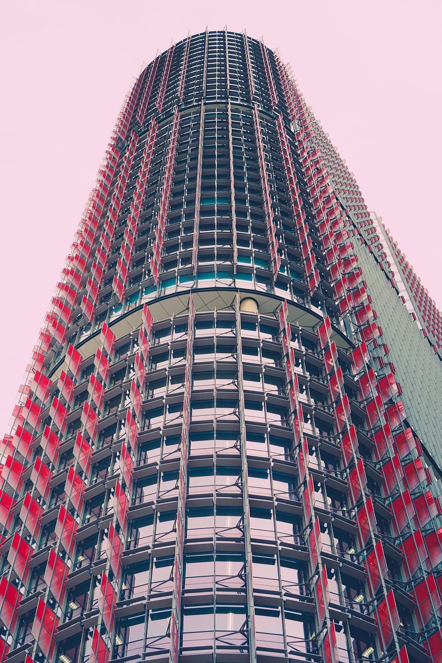 exterior, design, architecture, geometry, pattern, red, pink HD wallpaper