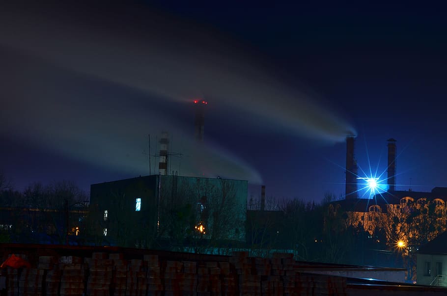 lighted lighthouse at night, building exterior, illuminated, sky HD wallpaper