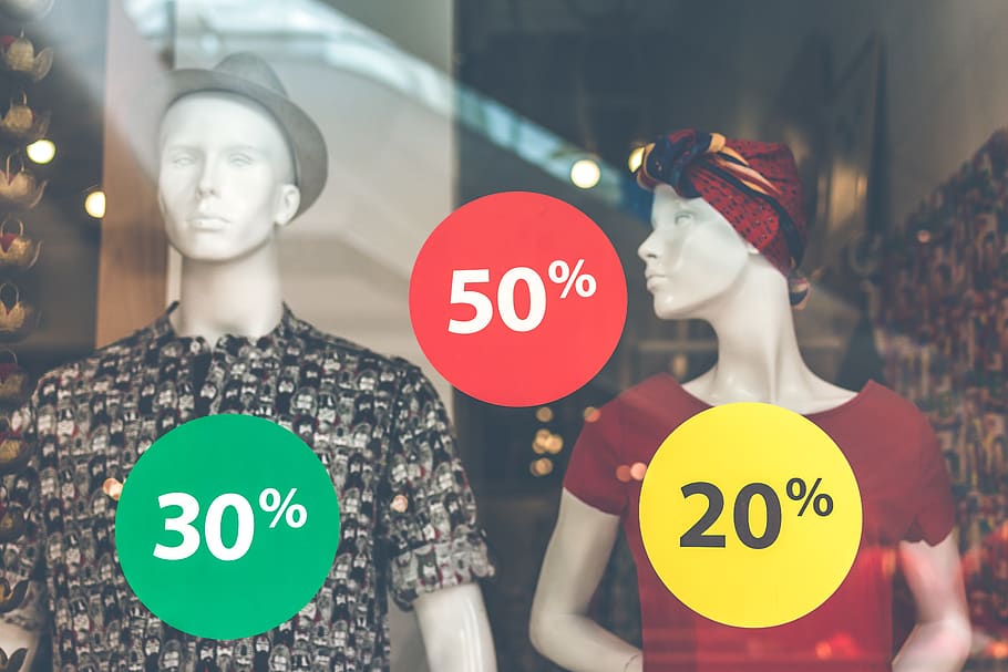 Men's Gray and Black Button-up Shirt on Mannequin, advertisement HD wallpaper