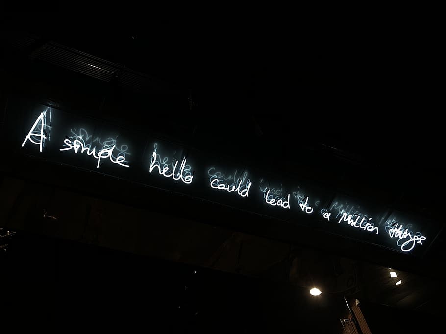 croydon, united kingdom, surrey street market, hello, neon