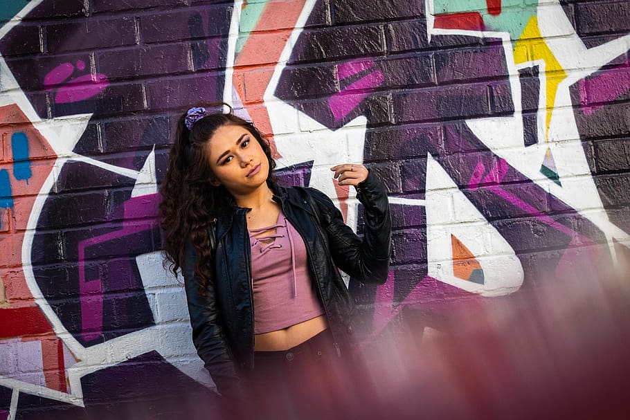 apparel, clothing, art, jacket, coat, person, human, mural HD wallpaper