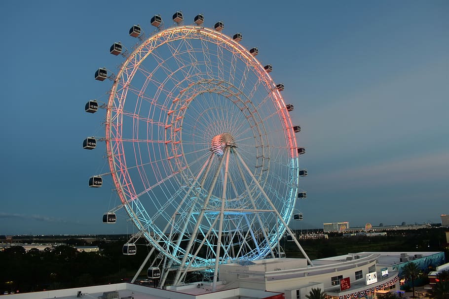 amusement, architecture, attraction, big wheel, business people HD wallpaper
