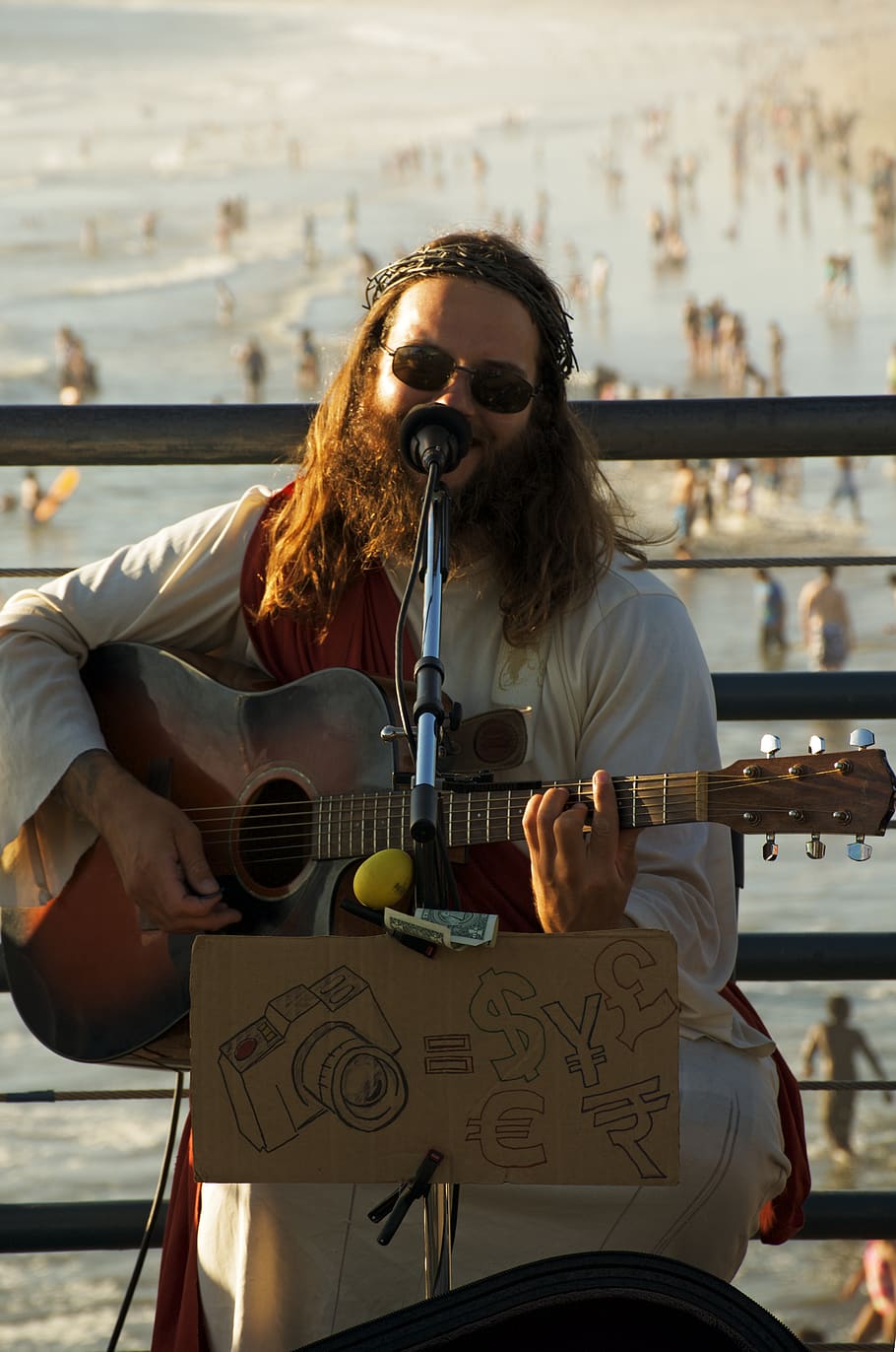 man playing guitar, accessory, accessories, sunglasses, human HD wallpaper