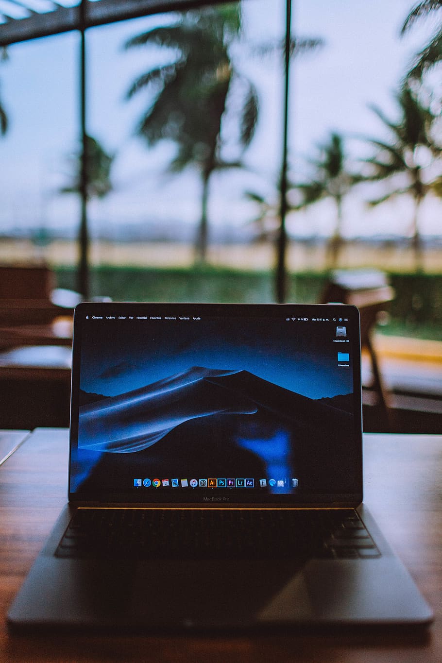 MacBook Pro on table, wireless technology, communication, laptop HD wallpaper