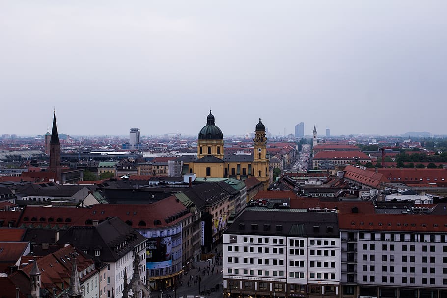 munich, germany, city, bulding, cityscape, sky, building exterior HD wallpaper