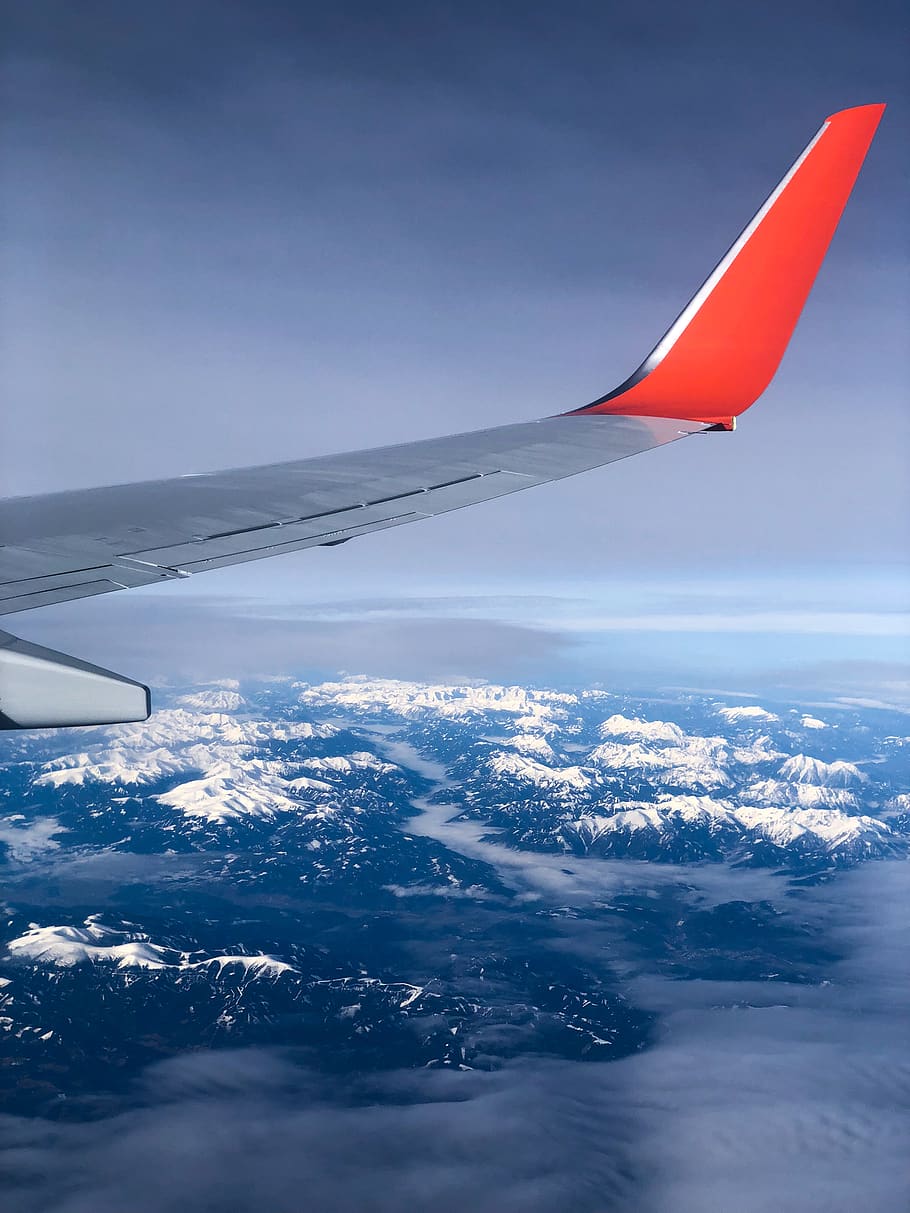 fly, aircraft, mountains, iphone, aircraft wing, air vehicle HD wallpaper
