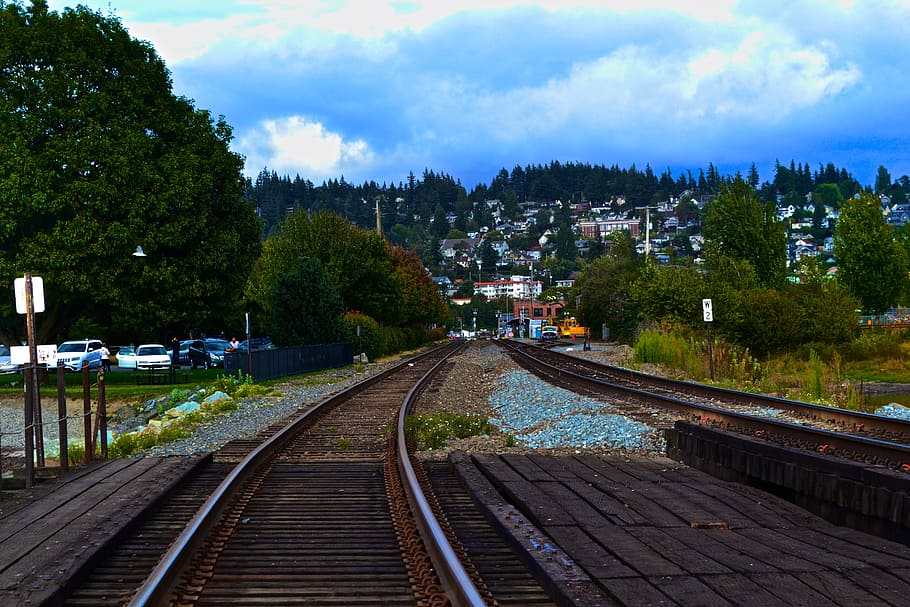 track, railway, train track, transport, vehicle, public transport HD wallpaper