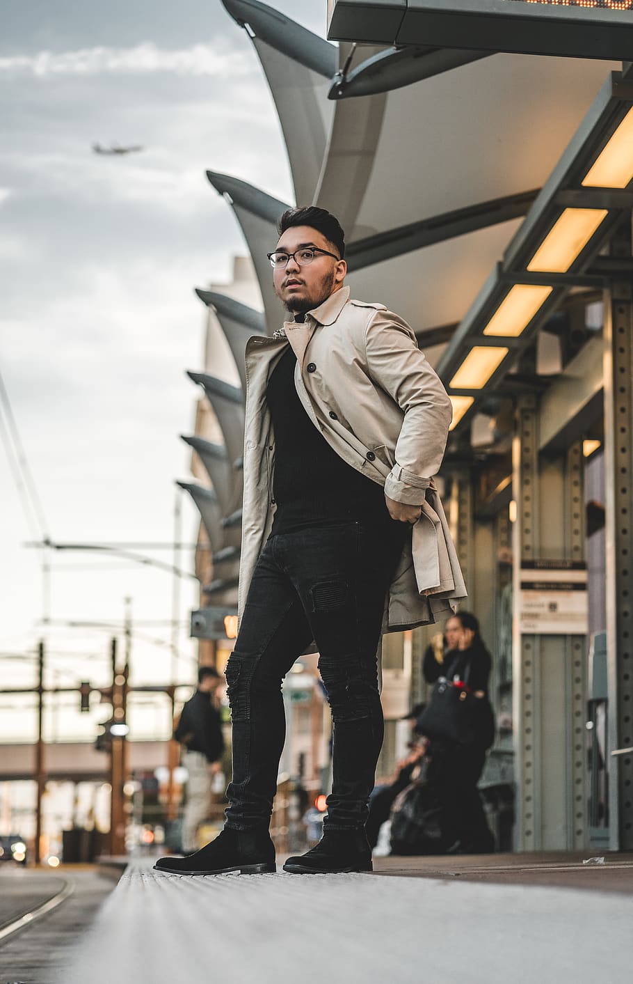 standing man wearing coat, clothing, apparel, person, human, overcoat HD wallpaper