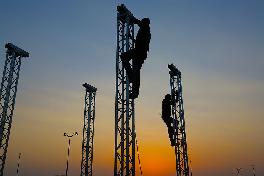 silhouette teamwork, trust, mountain, climbing, togetherness HD wallpaper