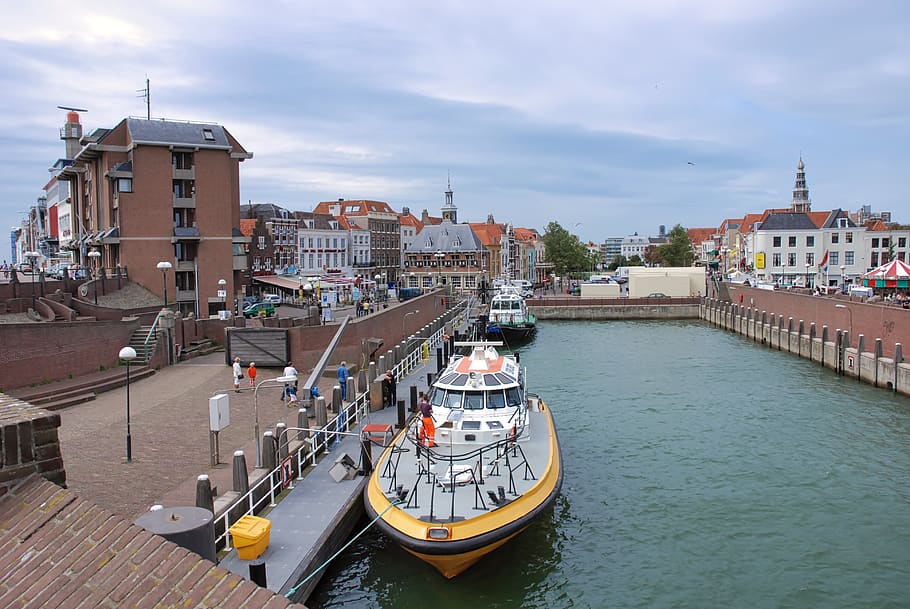 pilot boat, port, architecture, transportation, built structure HD wallpaper