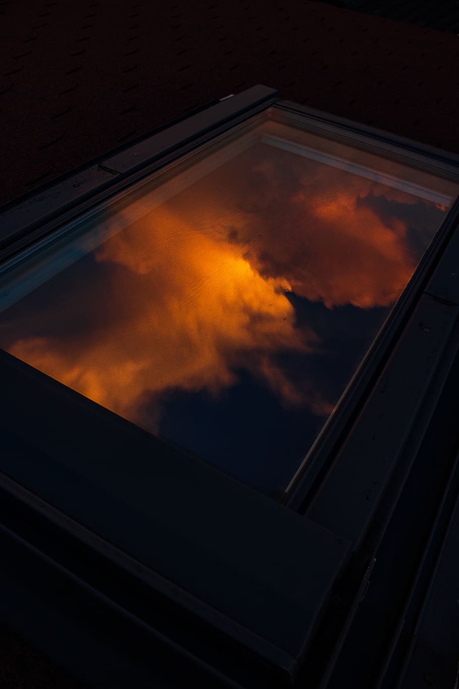 austria, vienna, rooftop, clouds, sunset, reflexion, wien, window