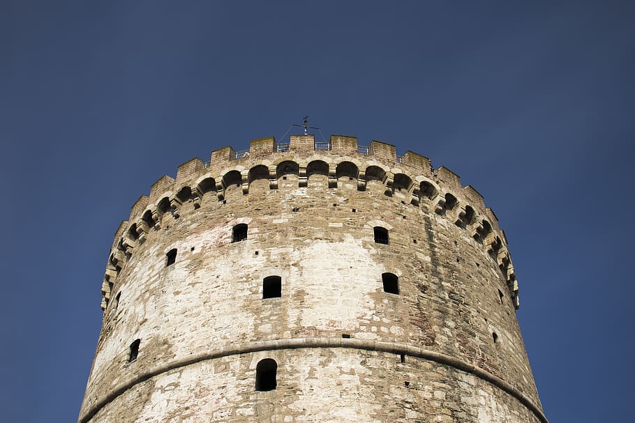 castle, architecture, building, fort, greece, thessaloniki white tower HD wallpaper