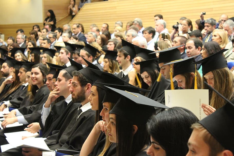 college students, diploma, graduate, tassel, hat, university
