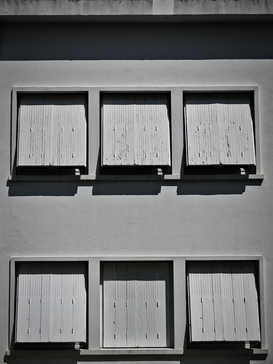 architecture, window, facade, shutters, roller shutter, hauswand HD wallpaper