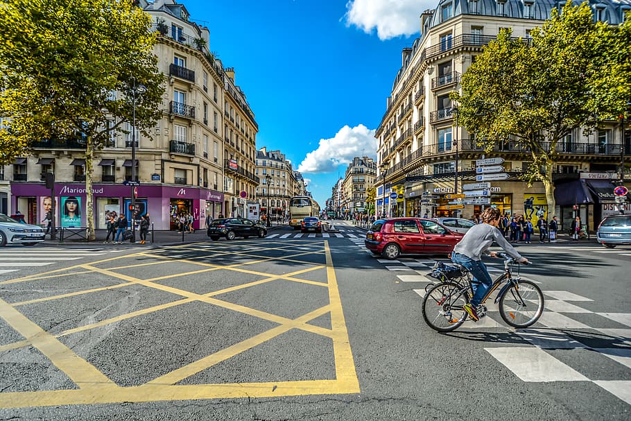 paris, parisian, france, urban, street, city, traffic, road, HD wallpaper