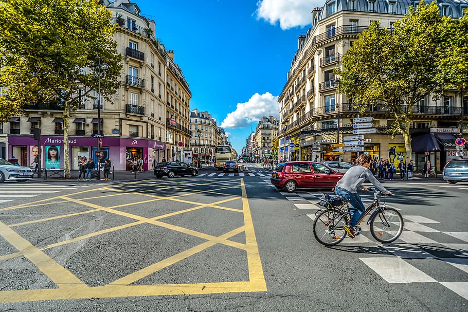 paris, parisian, france, urban, street, city, traffic, road