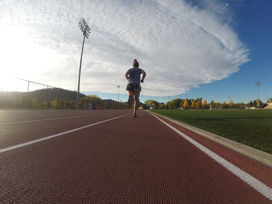 run, runner, running, track, calves, man bun, rapid city, south dakota HD wallpaper