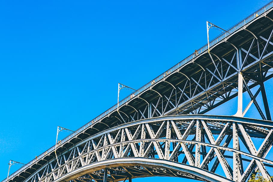gray metal bridge, porto, portugal, building, architecture, #europe HD wallpaper