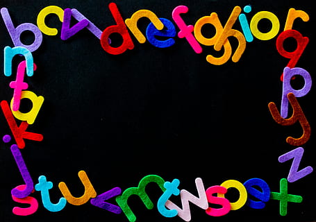 Black Background With Alphabet Letters Text Overlay, abc, alphabets HD wallpaper