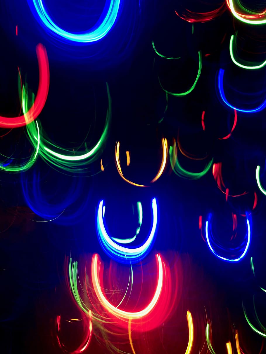 multicolored LED lights hanging during nighttime, illuminated HD wallpaper