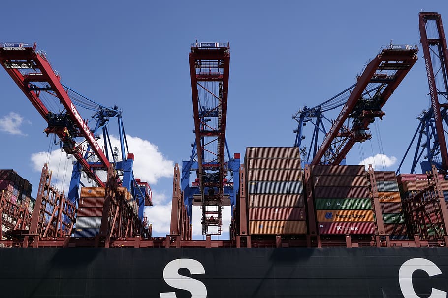 container, loading technology, gantry cranes, crane systems HD wallpaper