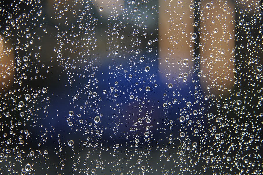 Water Droplets on Window, blur, bubble, cold, color, dew, drops HD wallpaper