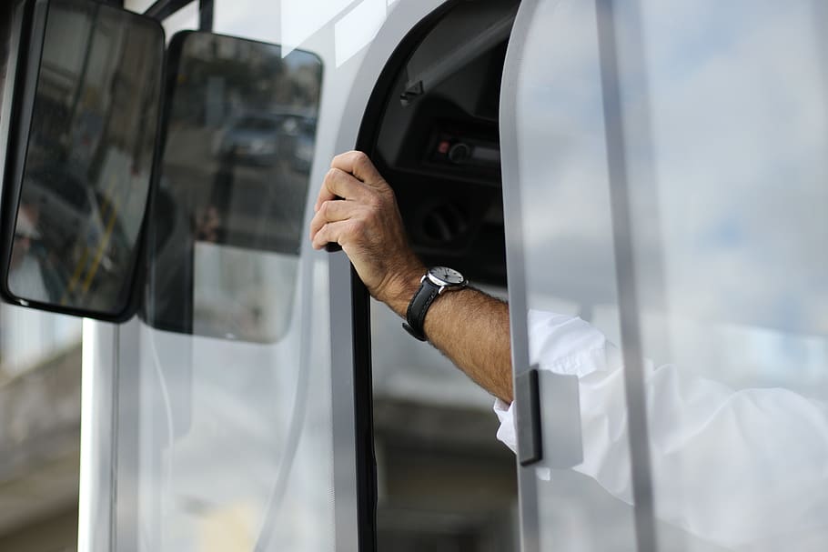 hand, watch, bus, mirror, window, one person, men, real people HD wallpaper