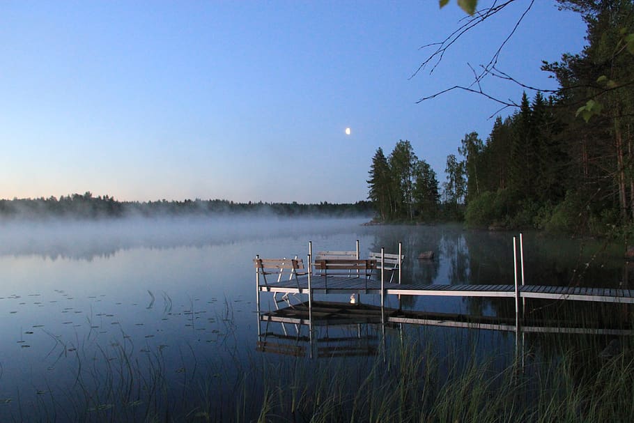 finland, naarajärvi, water, lake, sky, tree, plant, nautical vessel HD wallpaper