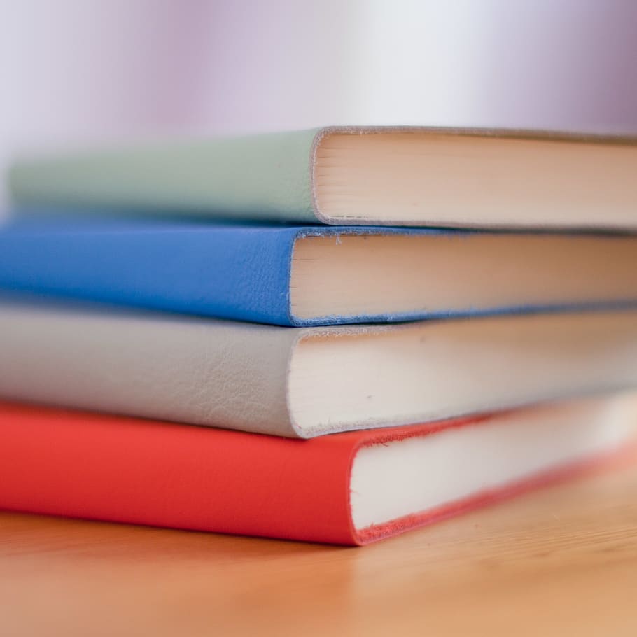 still, items, things, books, journals, stack, pile, colors HD wallpaper