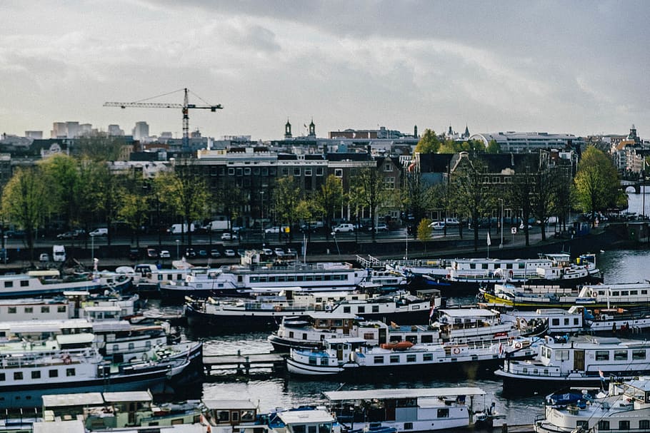 netherlands, amsterdam, nautical vessel, transportation, building exterior HD wallpaper