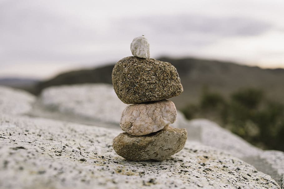 four assorted-color stones, rock, pebble, road, dirt road, gravel HD wallpaper