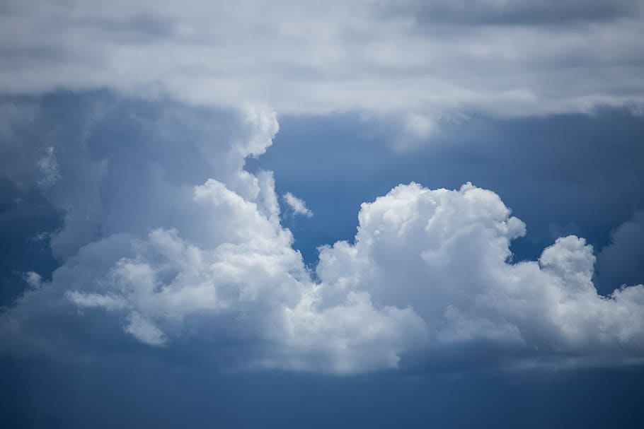 clouds, sky, nature, weather, mood, atmosphere, blue, white HD wallpaper