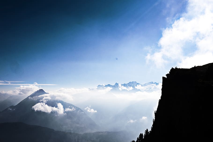 mountain, alps, sky, clouds, landscape, cloud - sky, beauty in nature HD wallpaper