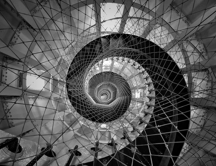 new caledonia, amédée lighthouse, spiral, architecture, pattern HD wallpaper