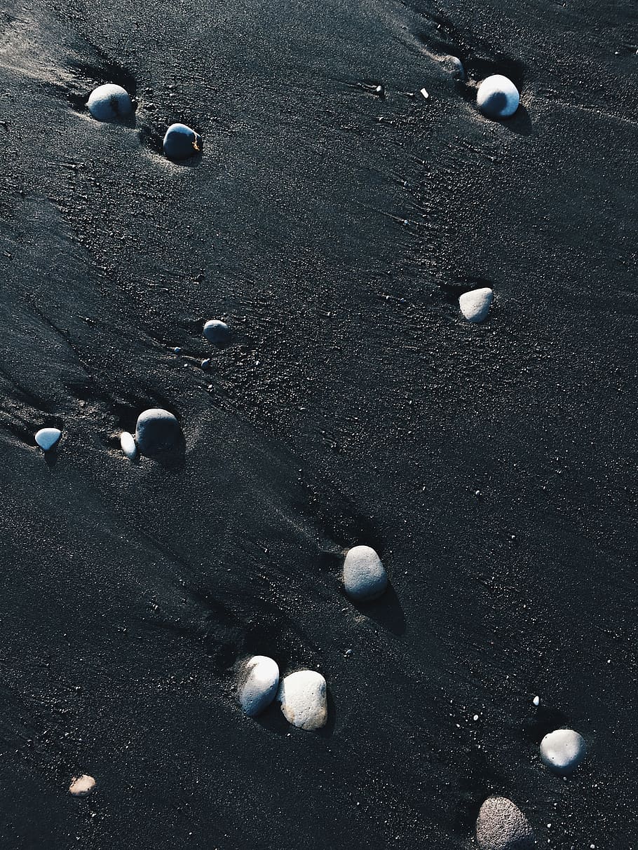black sand, iceland, no people, close-up, day, nature, high angle view HD wallpaper